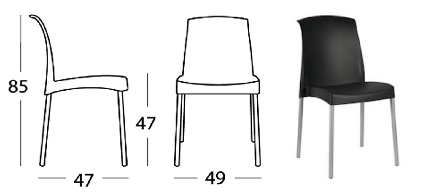 Stapel-, Designerstuhl, "davidson"  schwarz